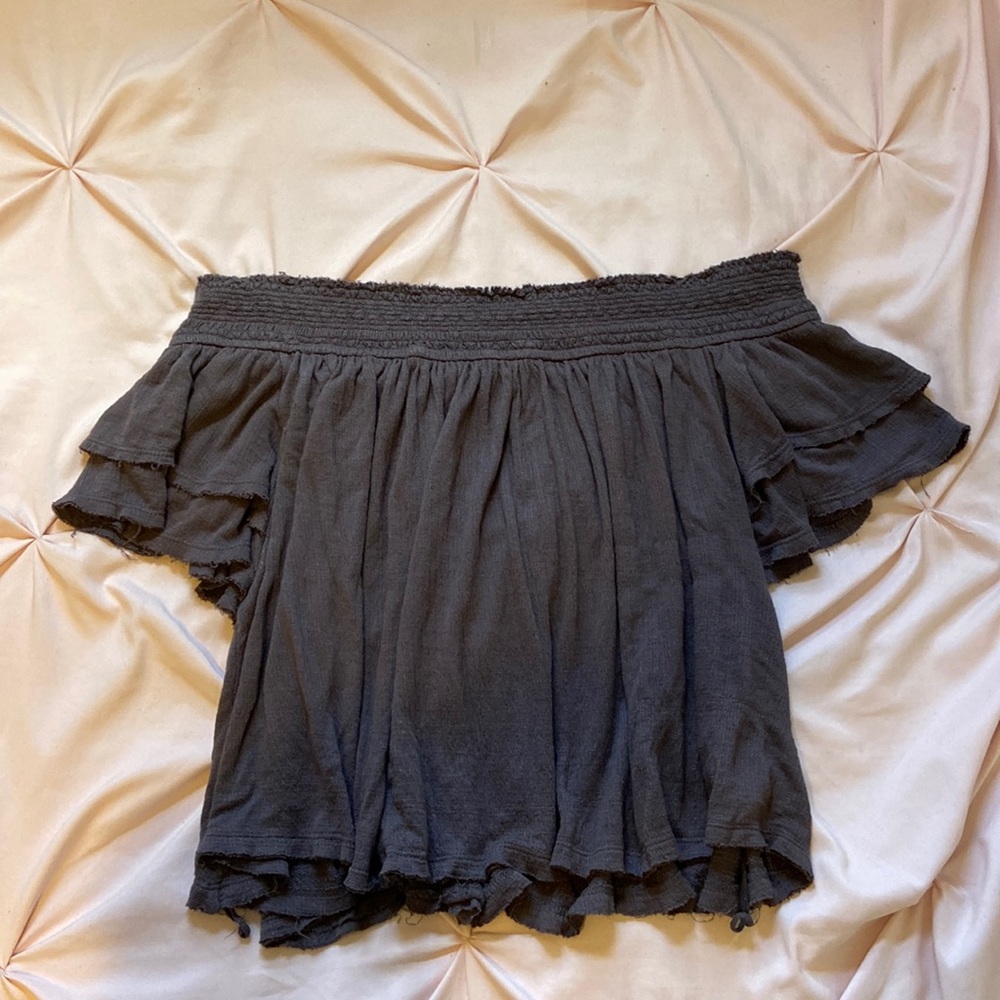 Free people large flowly grey blouse